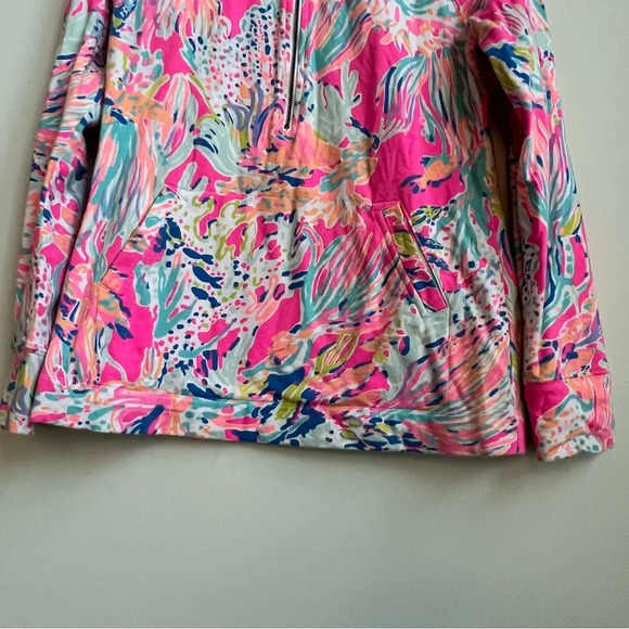 Lilly Pulitzer Small Skipper Popover  Tiki Pink Sunken Treasure Pullover 1/2 Zip - Picture 6 of 15